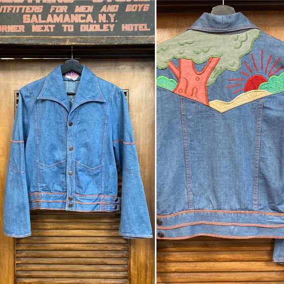 Vintage 1970s Faded Glory Nature Scene Hippie Denim Jacket | Etsy