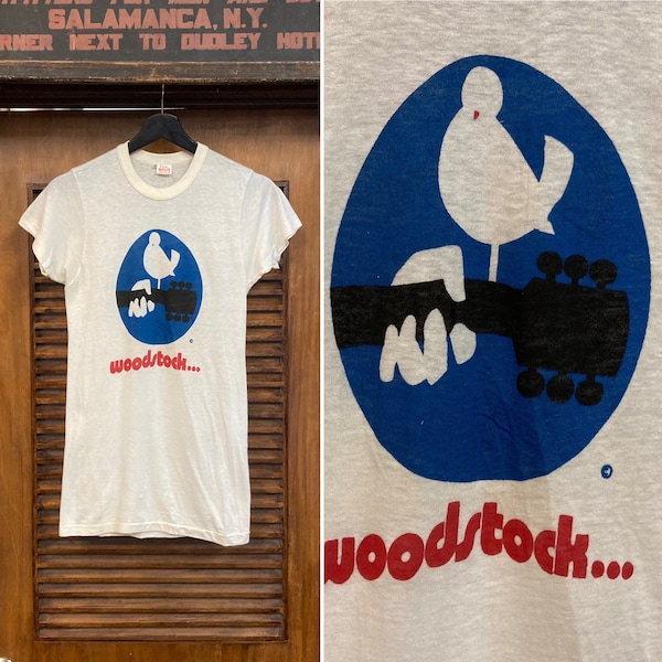 Vintage 1960’s -Deadstock- Woodstock Festival Rock n’ Roll Hippie Peace Concert T-Shirt, 60’s Tee Shirt, Vintage Clothing