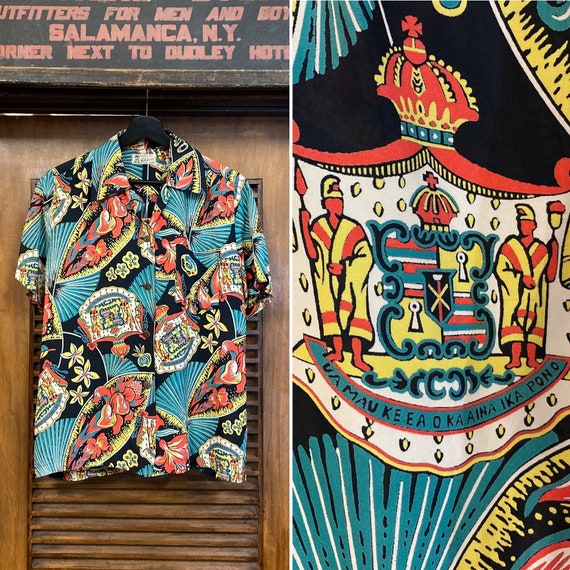 Vintage 1940’s “Hale Hawaii” Rayon Hawaiian Shirt,