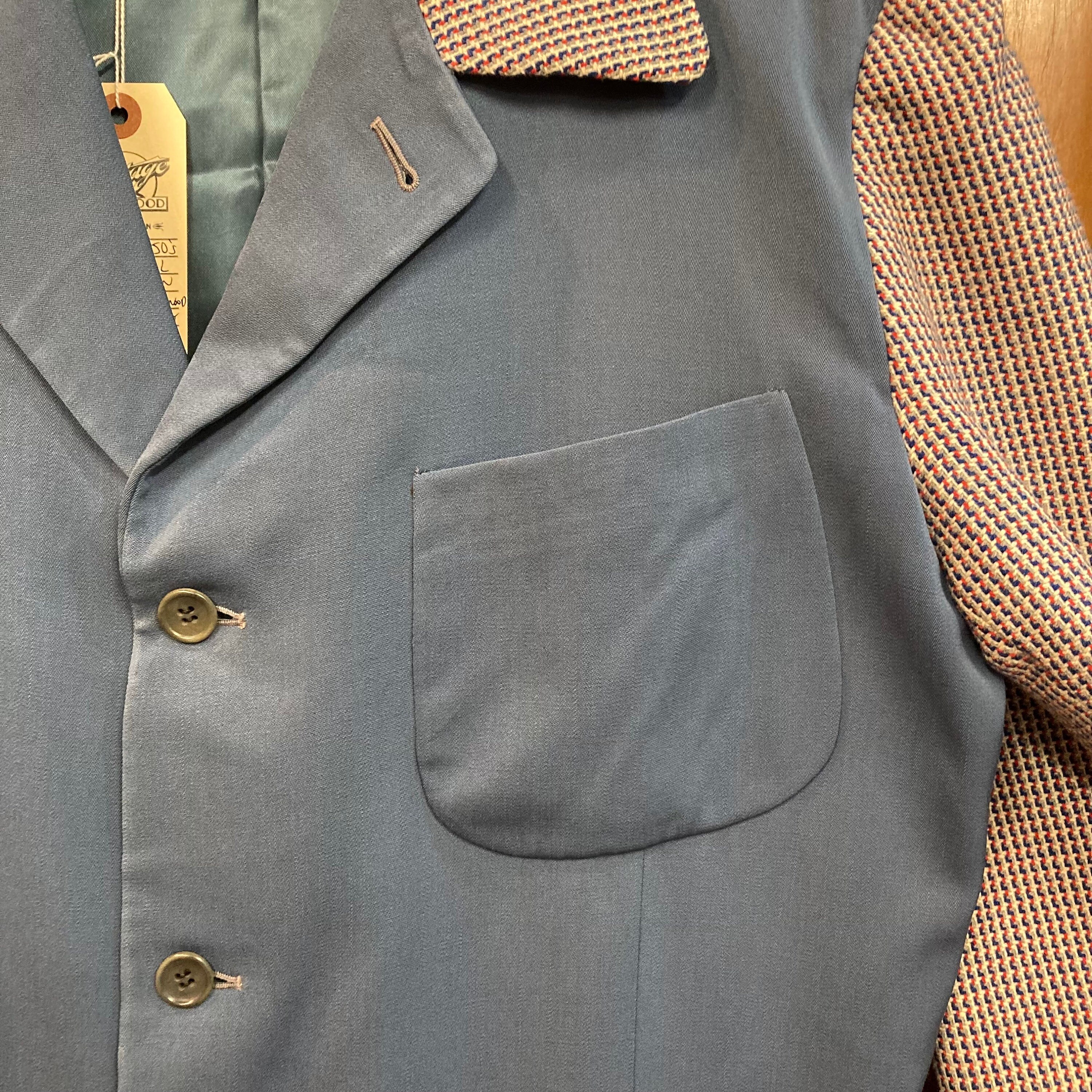 Vintage 1950's Size L Two-tone Rayon Gab X Wool Hollywood Vintage 1950's Size L Two-tone Rayon Gab X Wool Hollywood