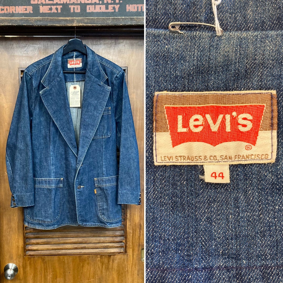 Vintage 1970's Levi's Orange Tag Denim Hippie Mod Blazer