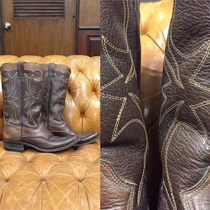 Vintage 1960’s Western Cowboy, Brown Western Boots, Rockabilly Boots, Vintage Cowboy Boots, Western Boots, Vintage Boots, 1960’s Boots