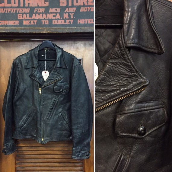 Vintage 1940’s Horsehide Motorcycle Leather Jacket