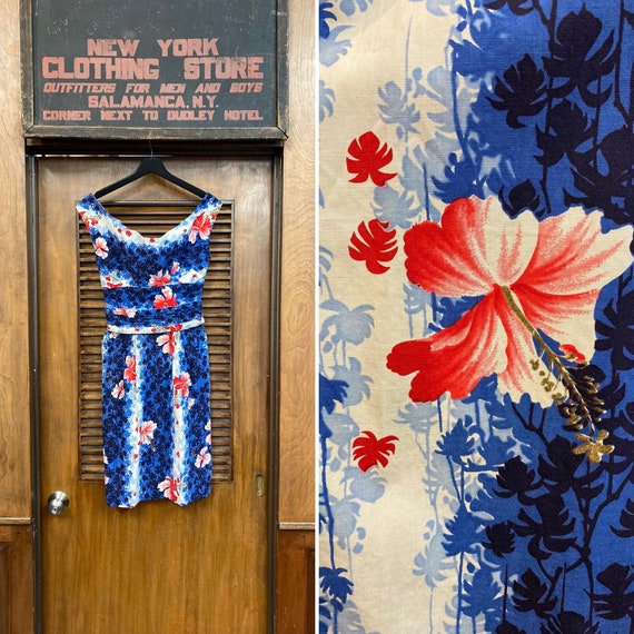 Vintage 1950’s Floral Pattern Cotton Tropical Hawa