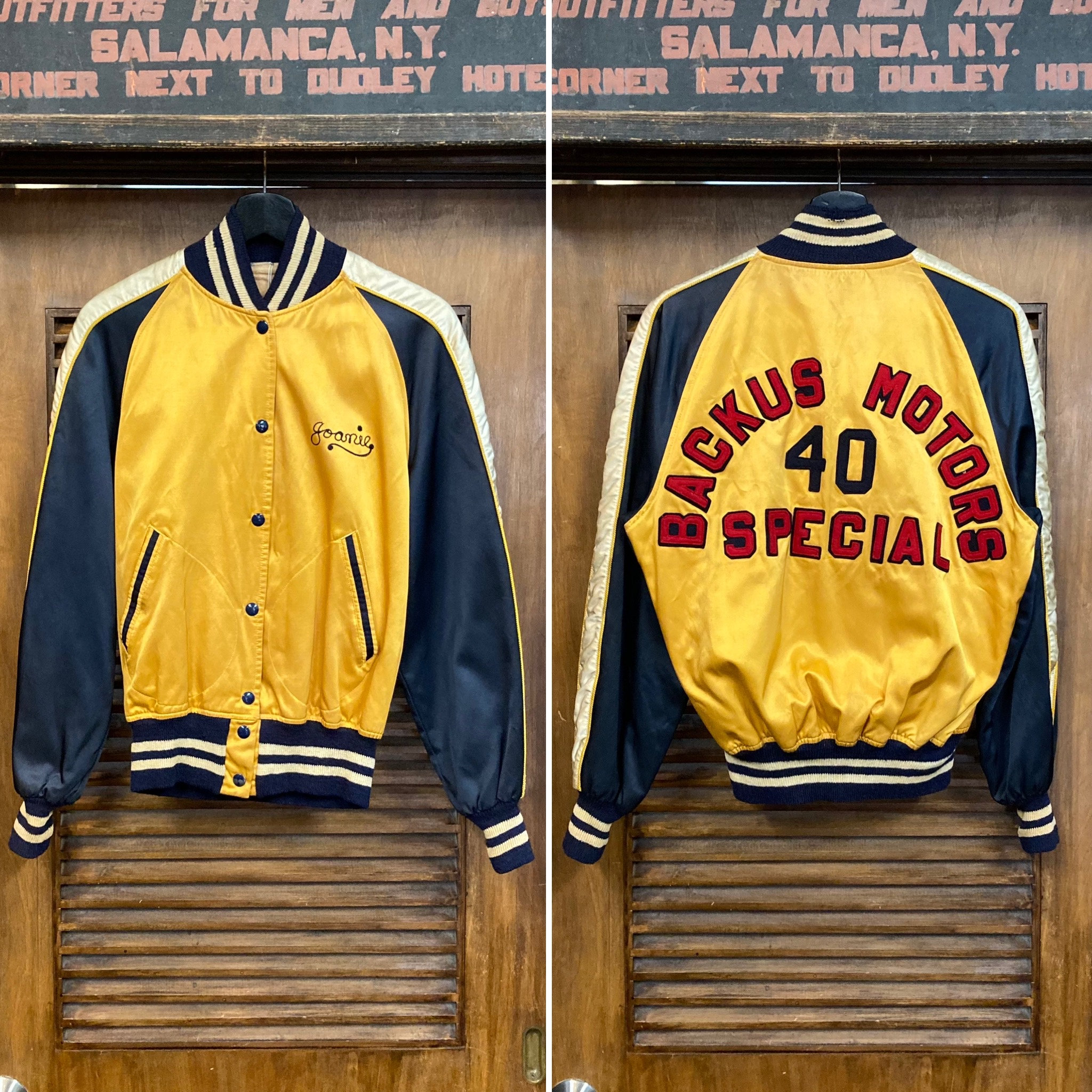 Vintage 1950's Two-tone Hot Rod Racing Satin Bomber Vintage 1950's Two-tone Hot Rod Racing Satin Bomber