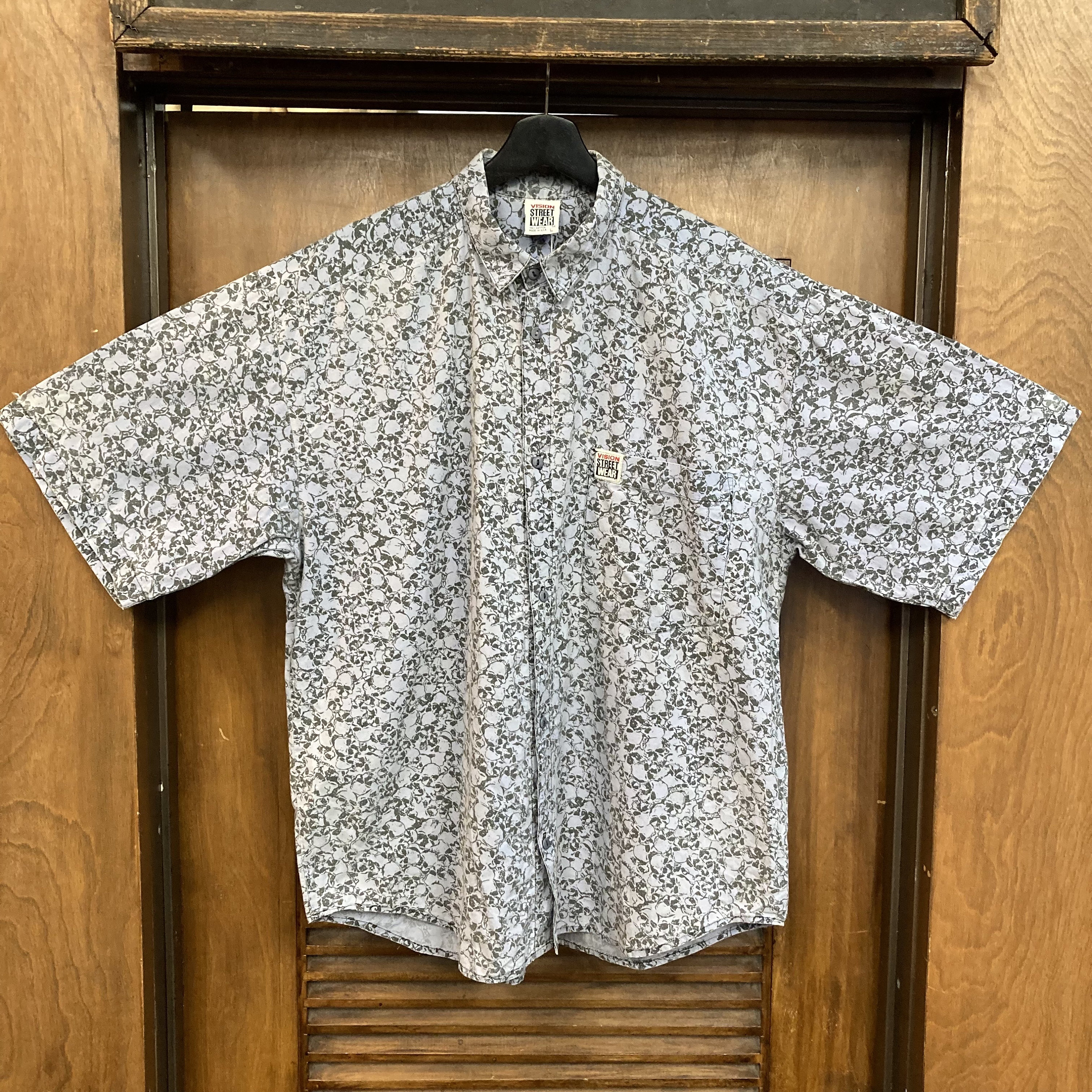 Vintage 1980's “vision Street Wear” AOP Skull Print Cotton Vintage 1980's “vision Street Wear” AOP Skull Print Cotton