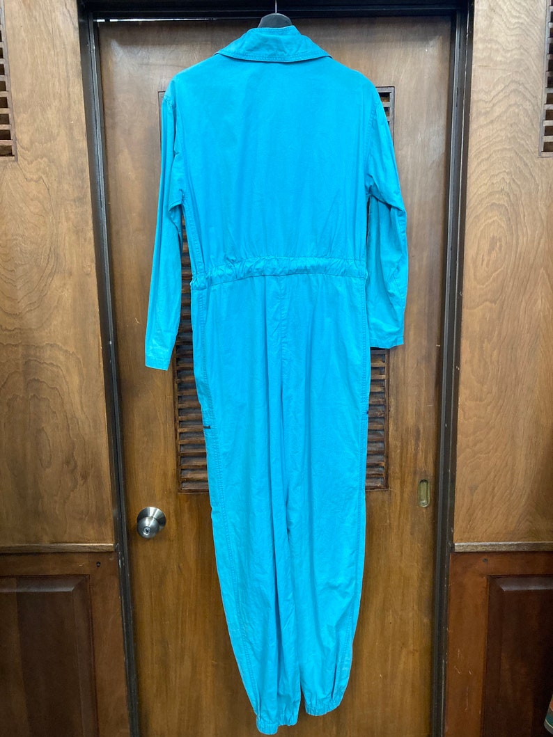 Vintage 1980s St Germain Paris Turquoise New Wave Jumpsuit Outfit, Vintage Jumpsuit, Coveralls, New Wave, 1980s, 1990s, Paris, image 10