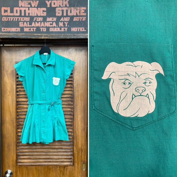 Vintage 1950’s Gym Romper Playsuit Cotton Outfit W Bu… Gem