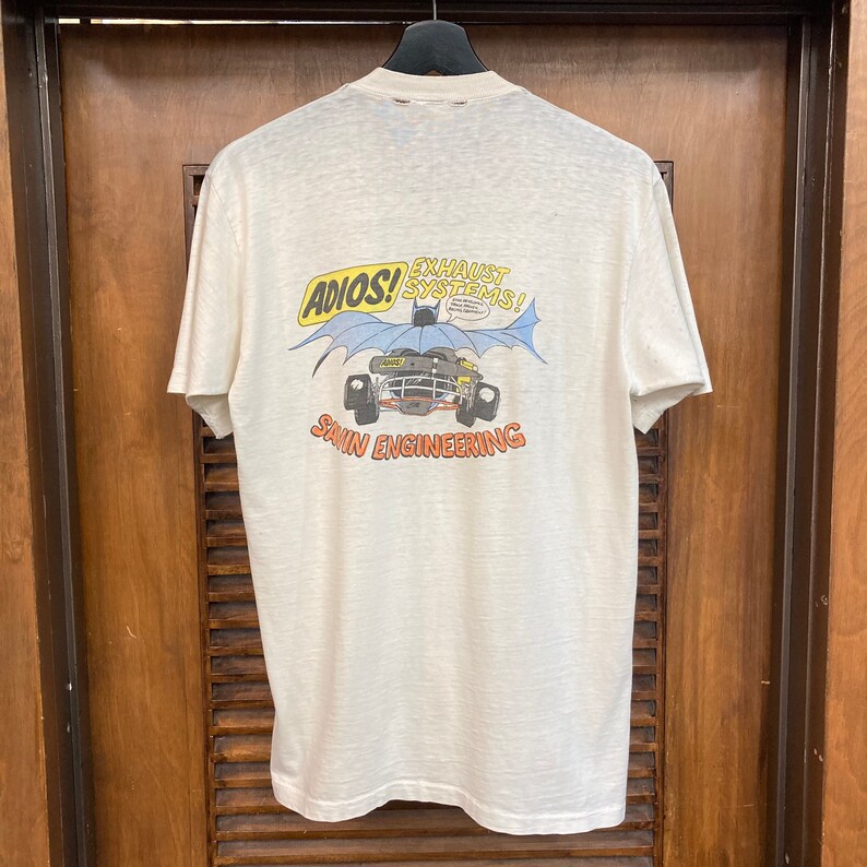 Vintage 1970er Batman Hot Rod Drag Race Auspuff Speed Shop Original T-Shirt, 70er T-Shirt, Vintage Kleidung Bild 4