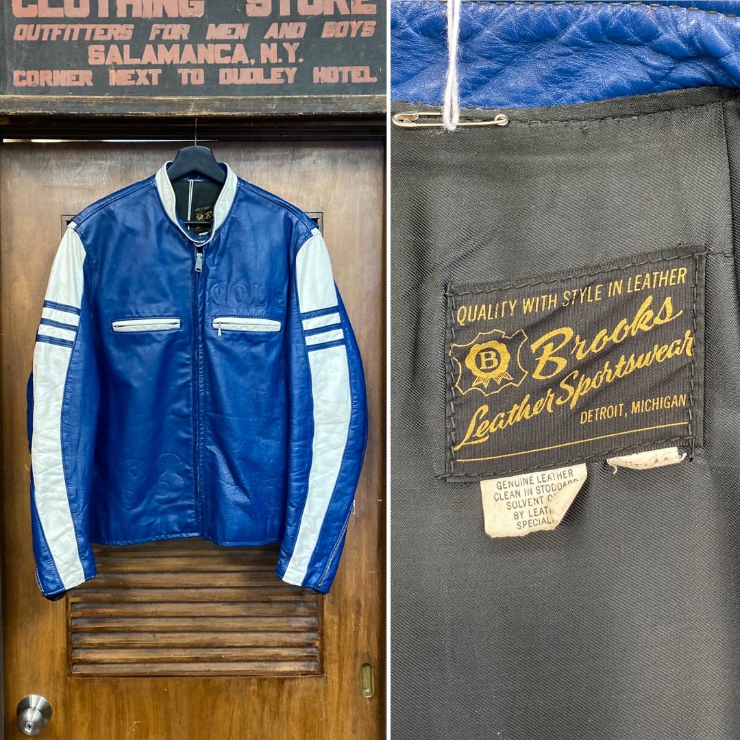 Vintage 1960's Size L “brooks” Two-tone Cafe Racer Mod Motorcycle
