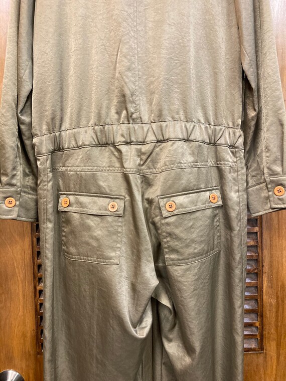 Vintage 1990 s Olive Green Naf Naf Satin Jumpsuit Vi Gem