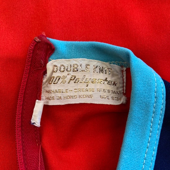 Vintage 1960’s Mod Color Block Knit Top Glam Shir… - image 8