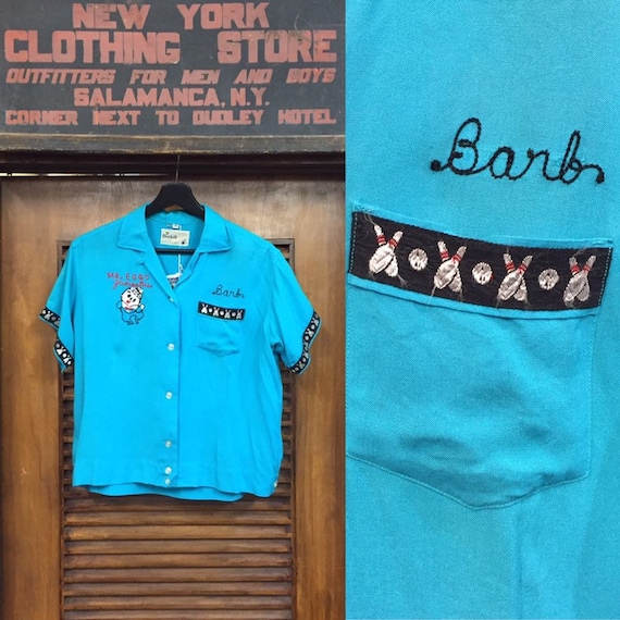 Vintage 1950’s Mr. Eggo “Barb” Rayon Bowling Top,