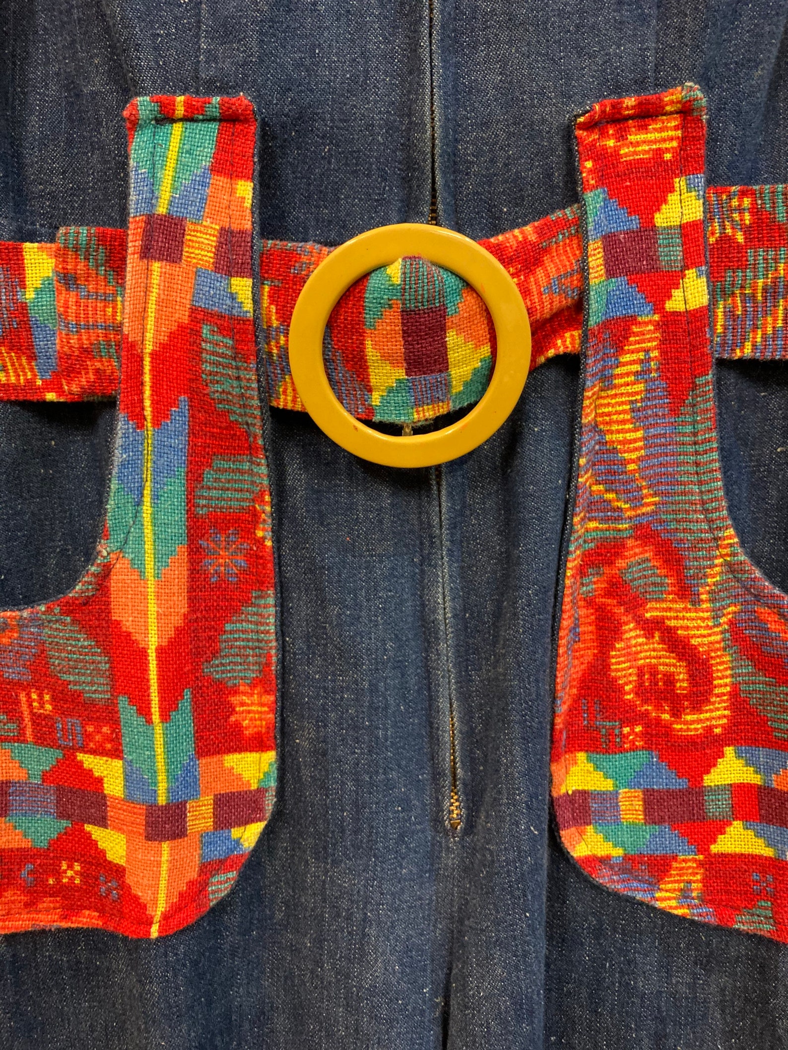 1970s Denim Tie Waist Jumpsuit | XS/S