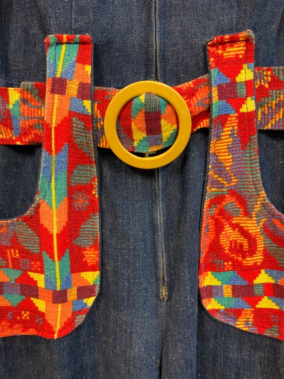 Vintage 1970’s Denim Woven Jumpsuit, Vintage Jump… - image 8