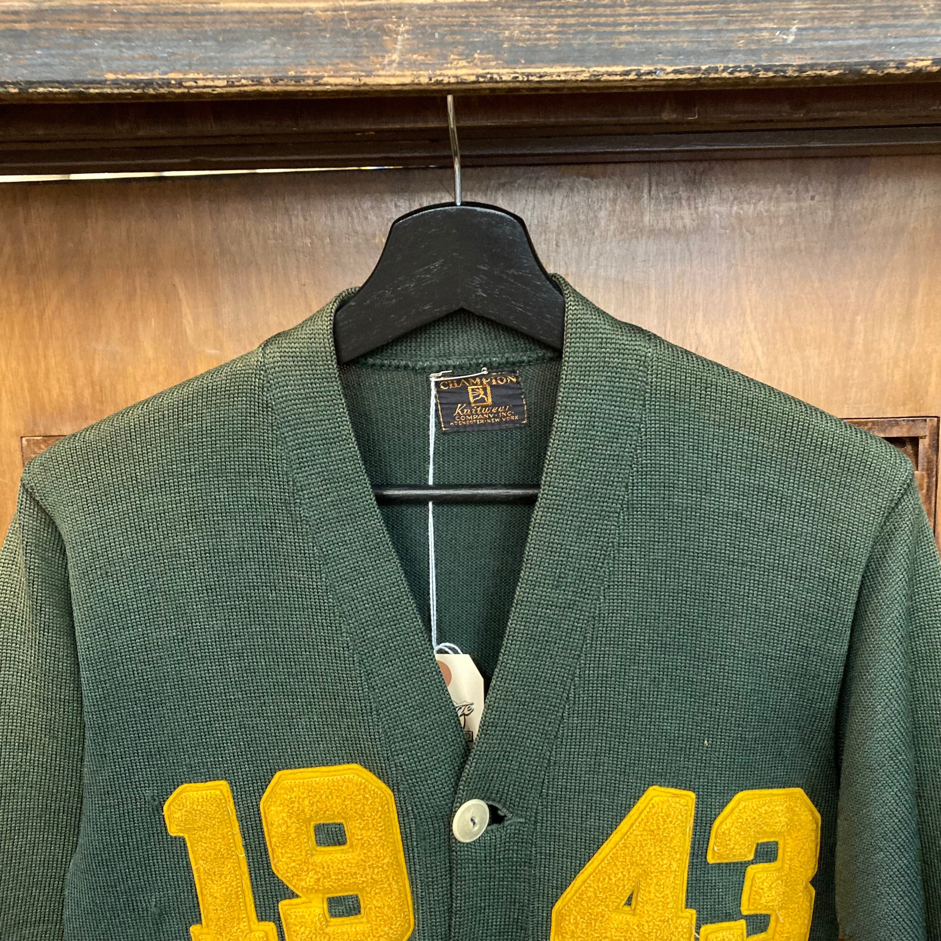 Vintage 1940's “champion” Label Wool Athletic Cardigan