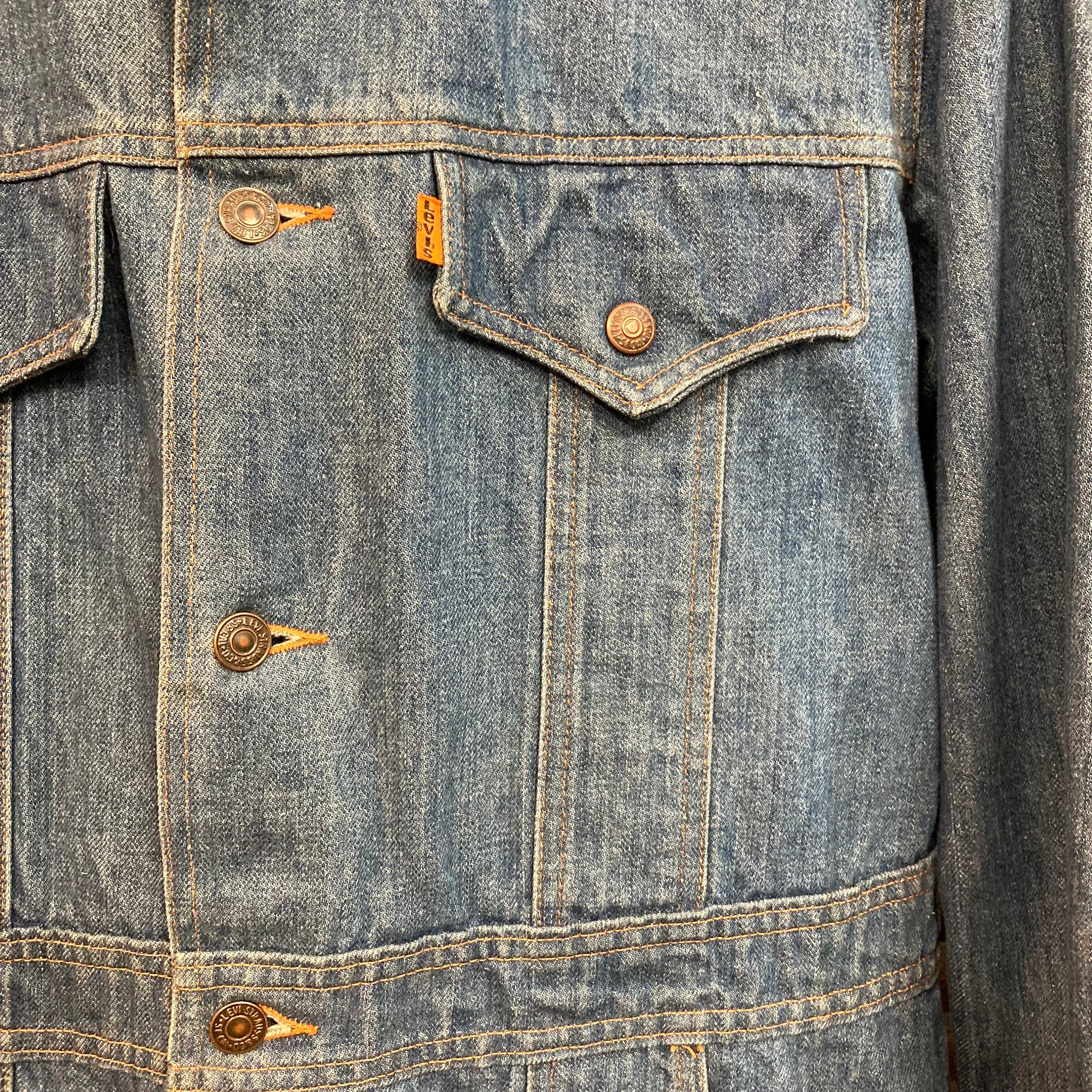 【有名人芸能人】 Levi's 1970's Vintage Orange Hippie Style Bush Denim Tag Jacket Outer