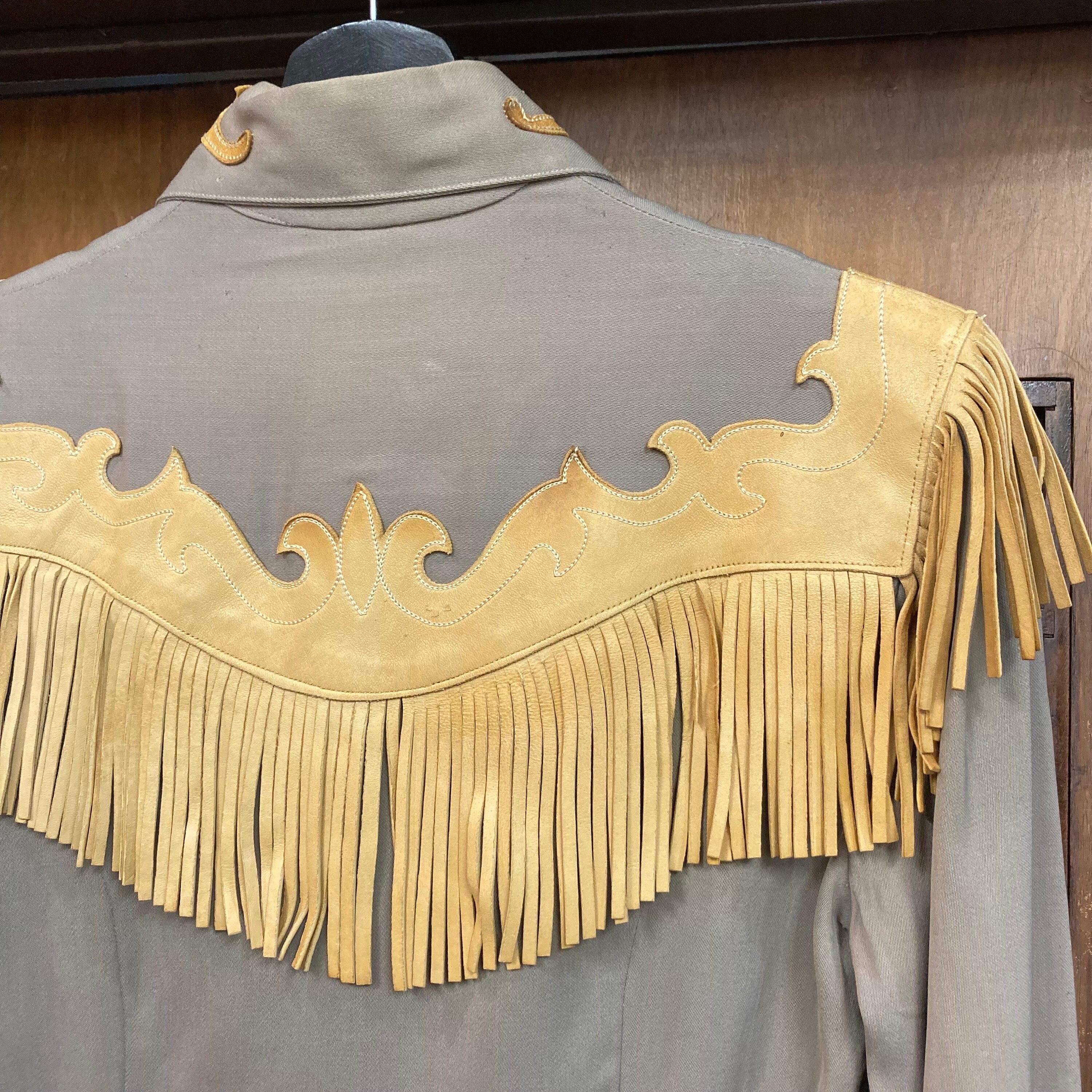 Vintage 1950's Western Cowboy Cowgirl Rayon Gabardine X