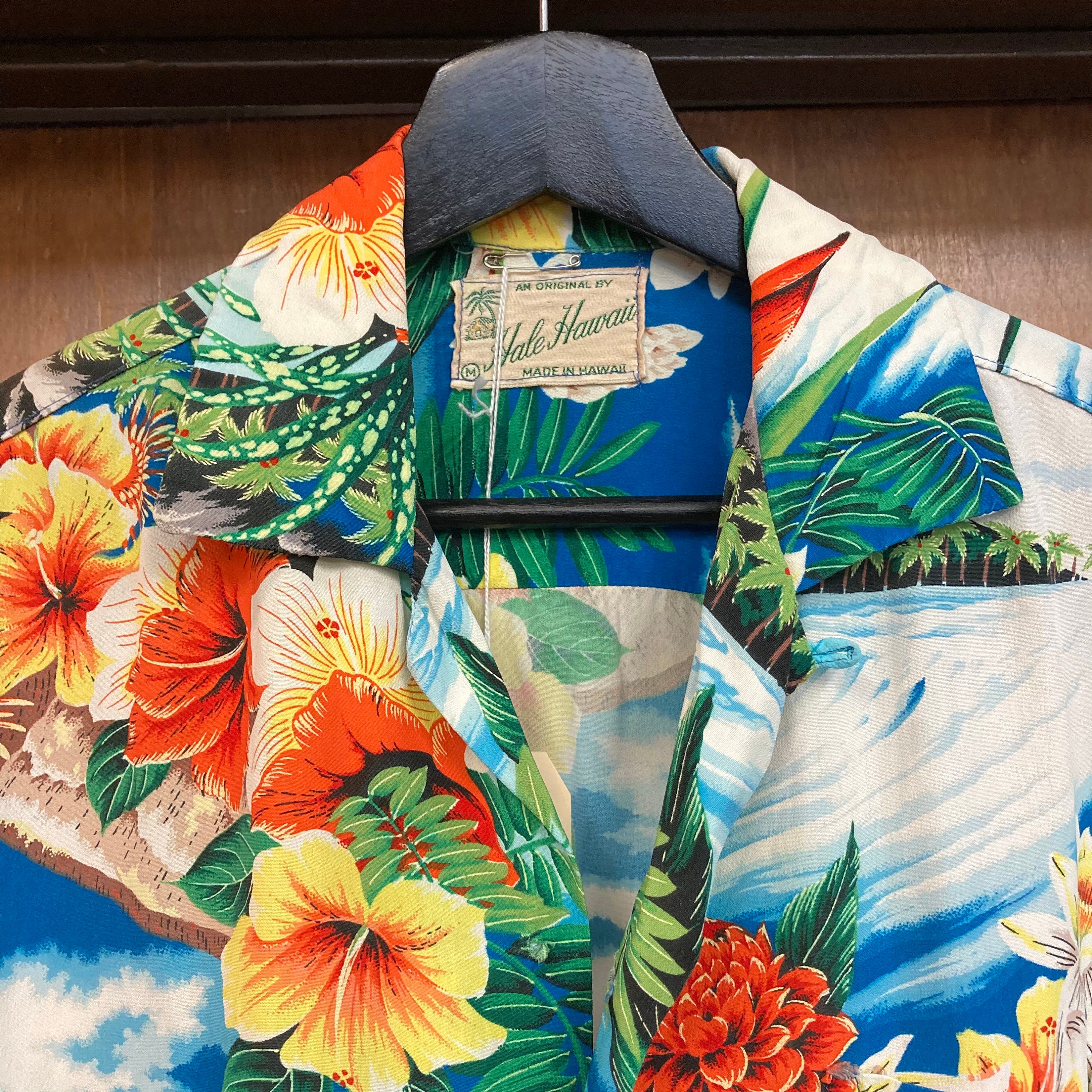 Vintage 1950's “hale Hawaii” Tiki Tropical Floral Crepe Vintage 1950's “hale Hawaii” Tiki Tropical Floral Crepe