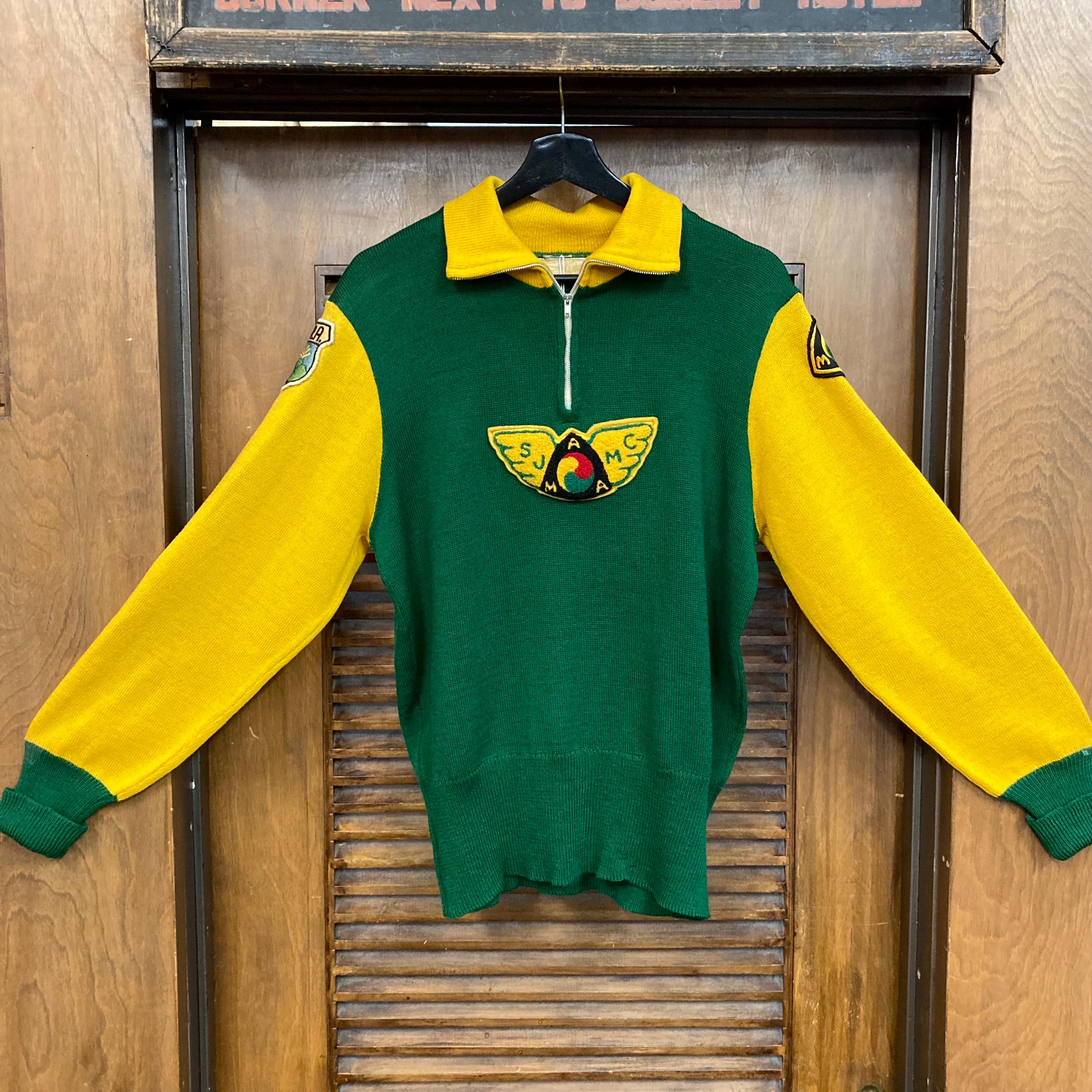 Vintage 1950's San Jose Motorcycle MC Club Wool 1/2 Zip Rockabilly