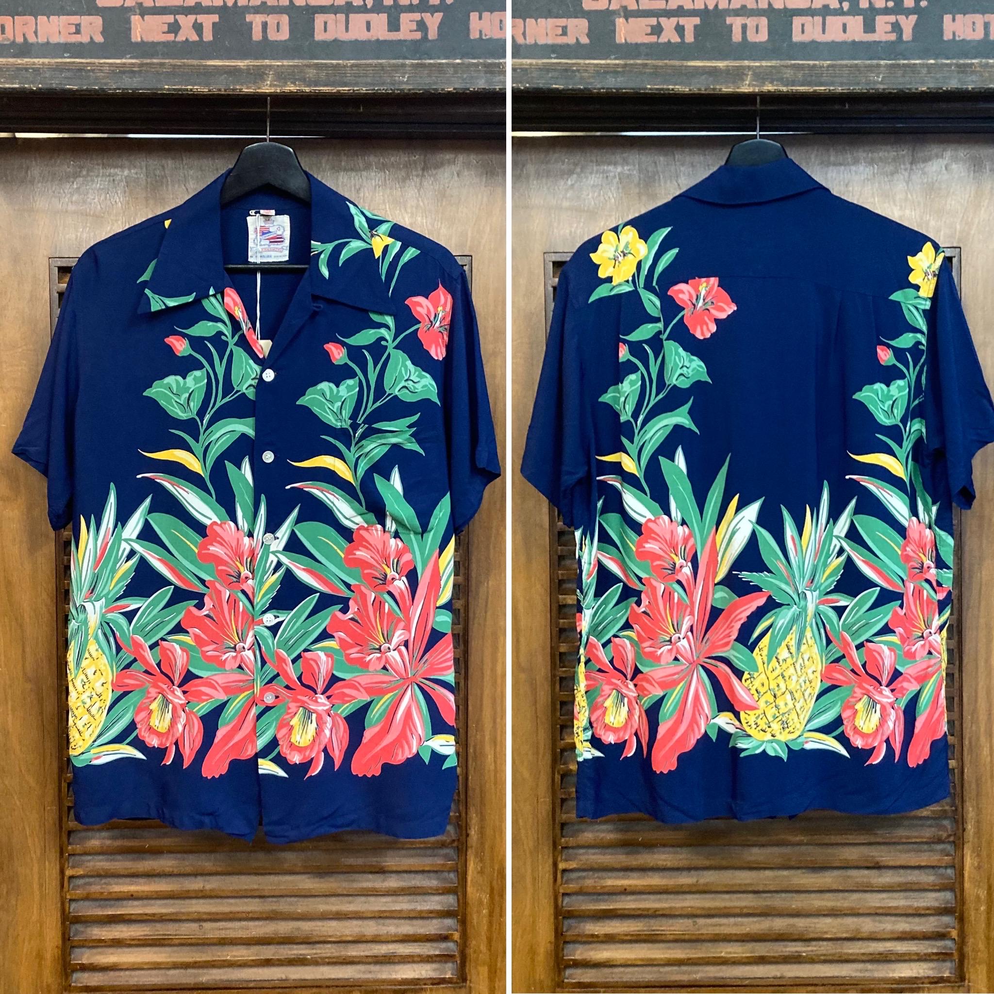 トップス Vintage Duke Kahanamoku Hawaiian Shirt Vintage DUKE Kahanamoku Mens Hawaiian Floral AOP Short