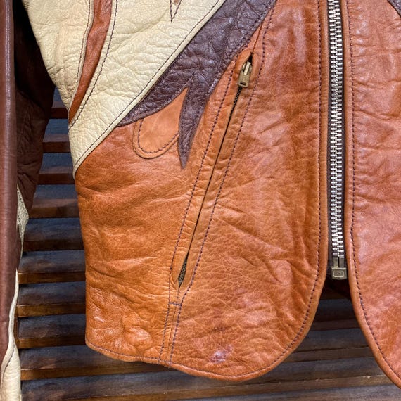 Vintage 1960’s/1970’s Original “East West Musical Instruments” Parrot Hippie Rocker Leather Jacket, Great Condition, 1960’s Jacket View 6