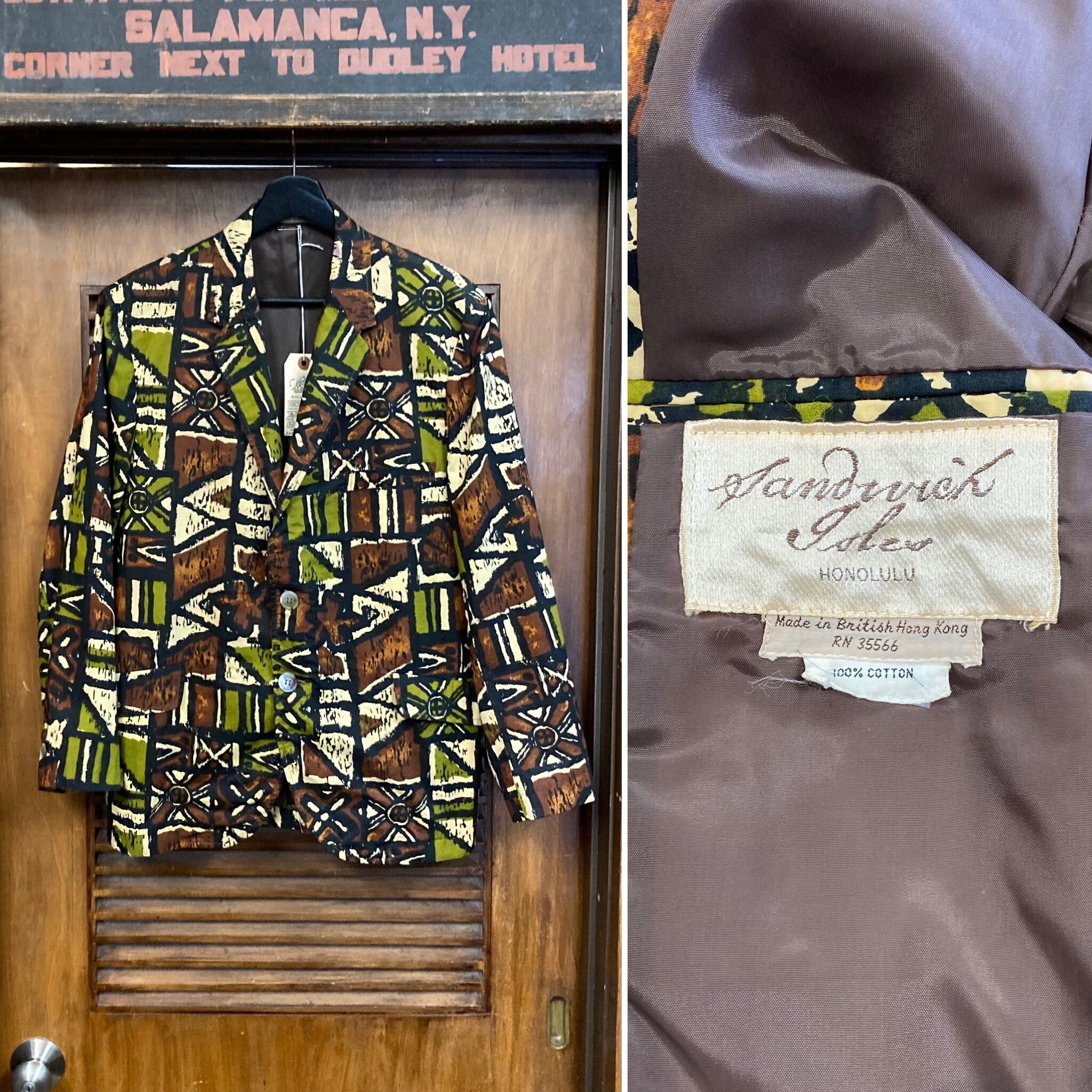 Vintage 1960's Size 38 “sandwich Isles” Mod Tiki Cotton Vintage 1960's Size 38 “sandwich Isles” Mod Tiki Cotton