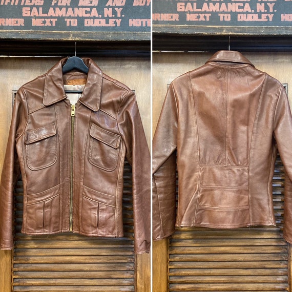 Vintage 1960’s “Oshwahkon” Four-Pocket Leather Jac