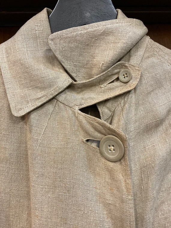 Vintage Antique 1910s Edwardian Chinstrap Linen Duste… - Gem