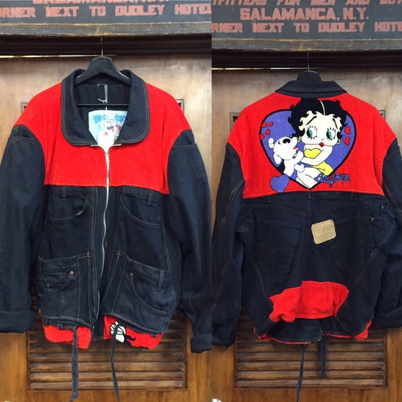 Vintage 1980s too Cute Label Betty Boop Design Patchwork Jacket, Vintage Denim, Terry Cloth, Novelty, Cartoon, Vintage Clothing - Etsy Vintage 1980s too Cute Label Betty Boop Design Patchwork Jacket, Vintage Denim, Terry Cloth, Novelty, Cartoon, Vintage Clothing - Etsy