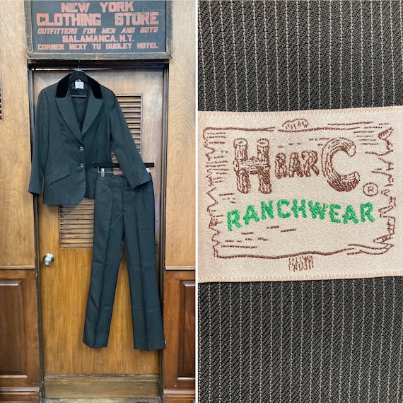 本物 H 1960's Vintage Bar Glam Cowgirl Cowboy Western Pinstripe C ジャケット・アウター