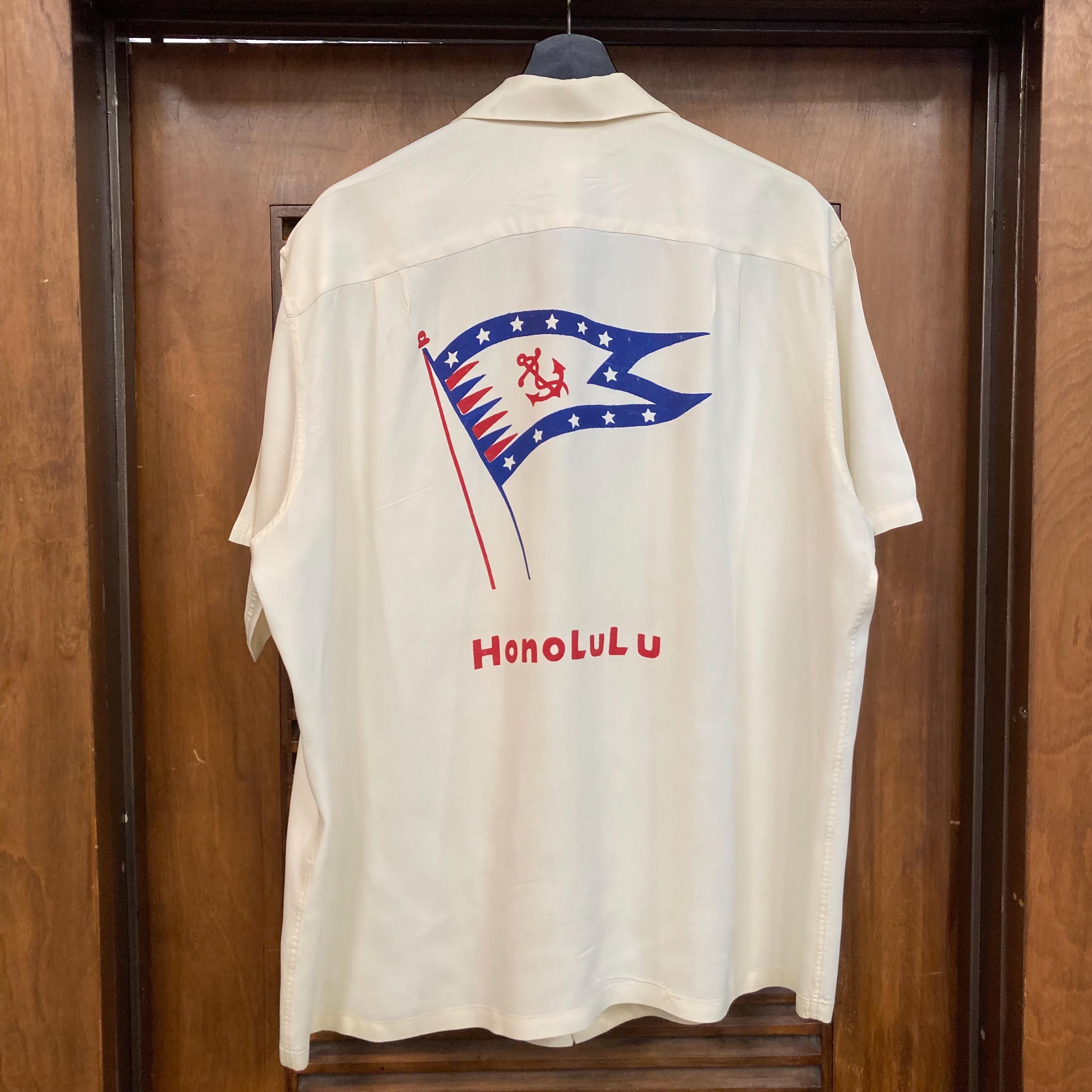 Vintage 1950's Size XL Original Yacht Club Honolulu 1957 Back