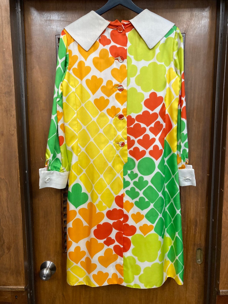 Vintage 1960s Mod Pop Art Silk Rainbow Lucky Charms Shift Dress, 1960s Dress, 1970s, Mod Dress, Pop Art, Silk, Rainbow, image 10