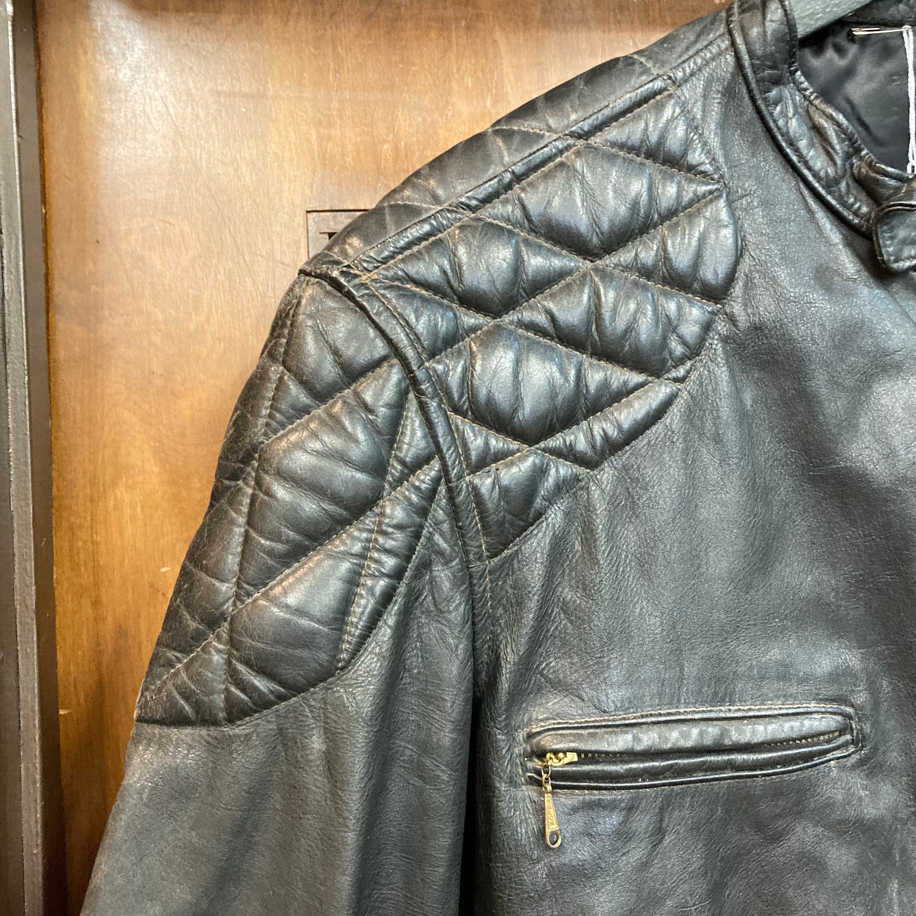 Vintage Black Classic Motorcycle Jacket #MA026K