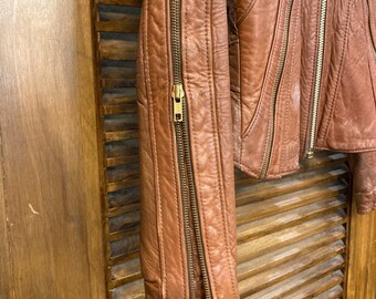 Vintage 1960's “mango Road” East West Brand Leather Jacket