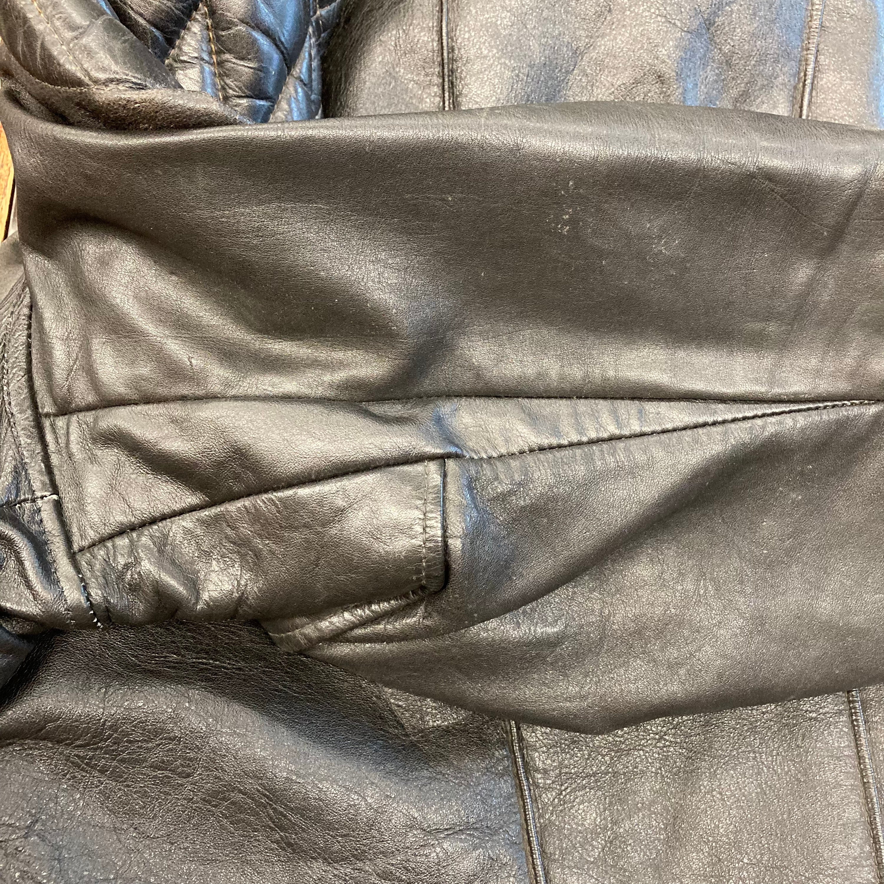 Vintage 1960's Size XL Black Cafe Racer Padded Detail Vintage 1960's Size XL Black Cafe Racer Padded Detail