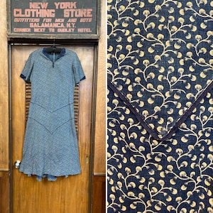 Vintage 1900’s Antique Calico Workwear Prairie Boho Dress, Vintage Prairie Dress, Calico Dress, 1900s Dress, Vintage Workwear, Boho Dress