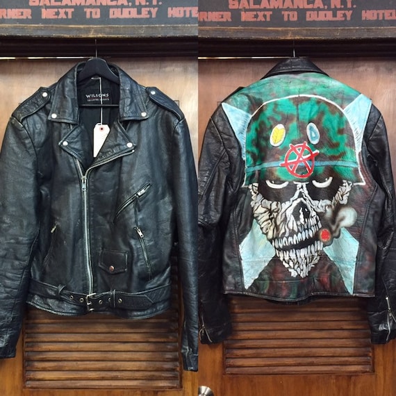 Vintage 1980's “wilson's” Brand Skull Artwork Motorcycle Vintage 1980's “wilson's” Brand Skull Artwork Motorcycle
