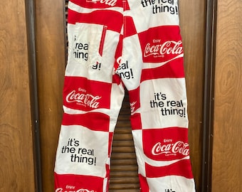 Vintage 1960's W38 Coca Cola Coke Pop Art Soda Denim Style Jeans