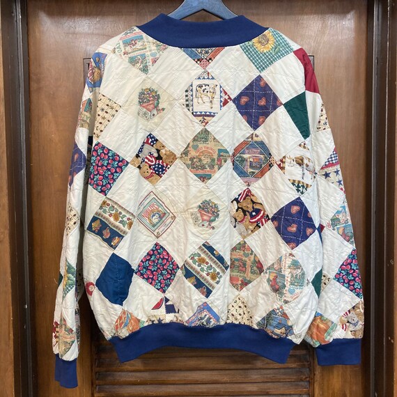 Vintage 1980’s Patchwork Bomber Quilted Jacket, 8… - image 4