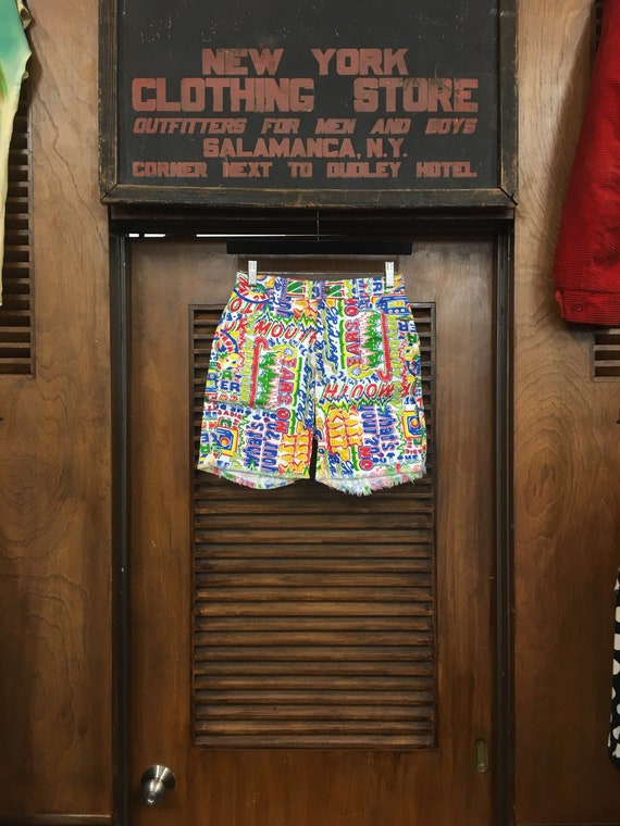 Vintage 1960's Pop Art Slogan Shorts, 1960's Short