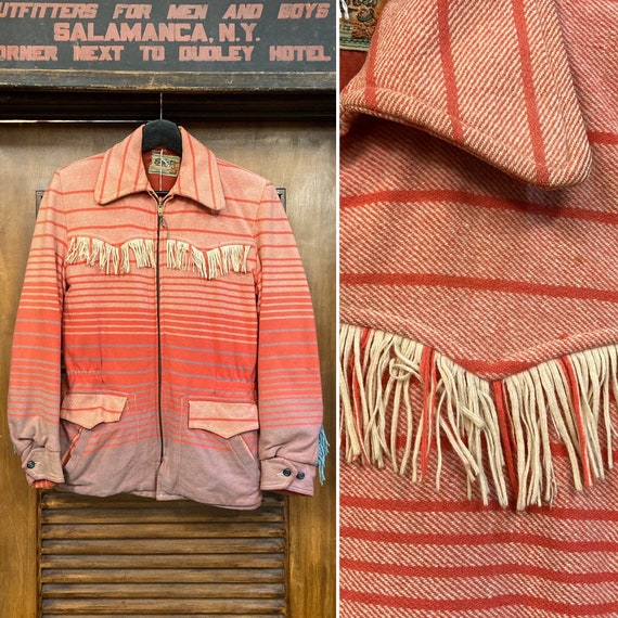 Vintage 1950’s “Siesta” Label Wool Fringe Rockabil