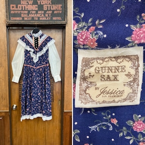 Vintage 1970’s Size 11 Gunne Sax By Jessica Prairie Boho Festival Lace Floral Dress, Hippie, Gunne Sax, Prairie Dress, Floral Dress, Cottage