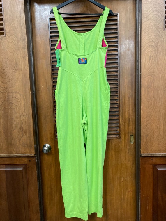 Vintage 1980’s NOS Peter Max Knit Neon Jumpsuit, … - image 9