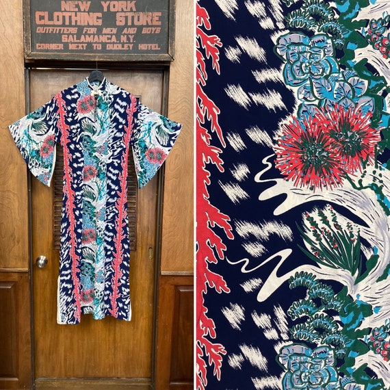 Vintage 1940’s “Malihini” Amazing Vertical Rayon … - image 1