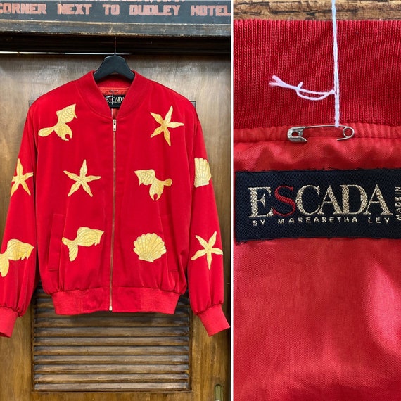 Vintage 1980 s Escada Label Rood Nautisch Design Bomber Jacket 80 s Mode Vintage Kleding Etsy Nederland