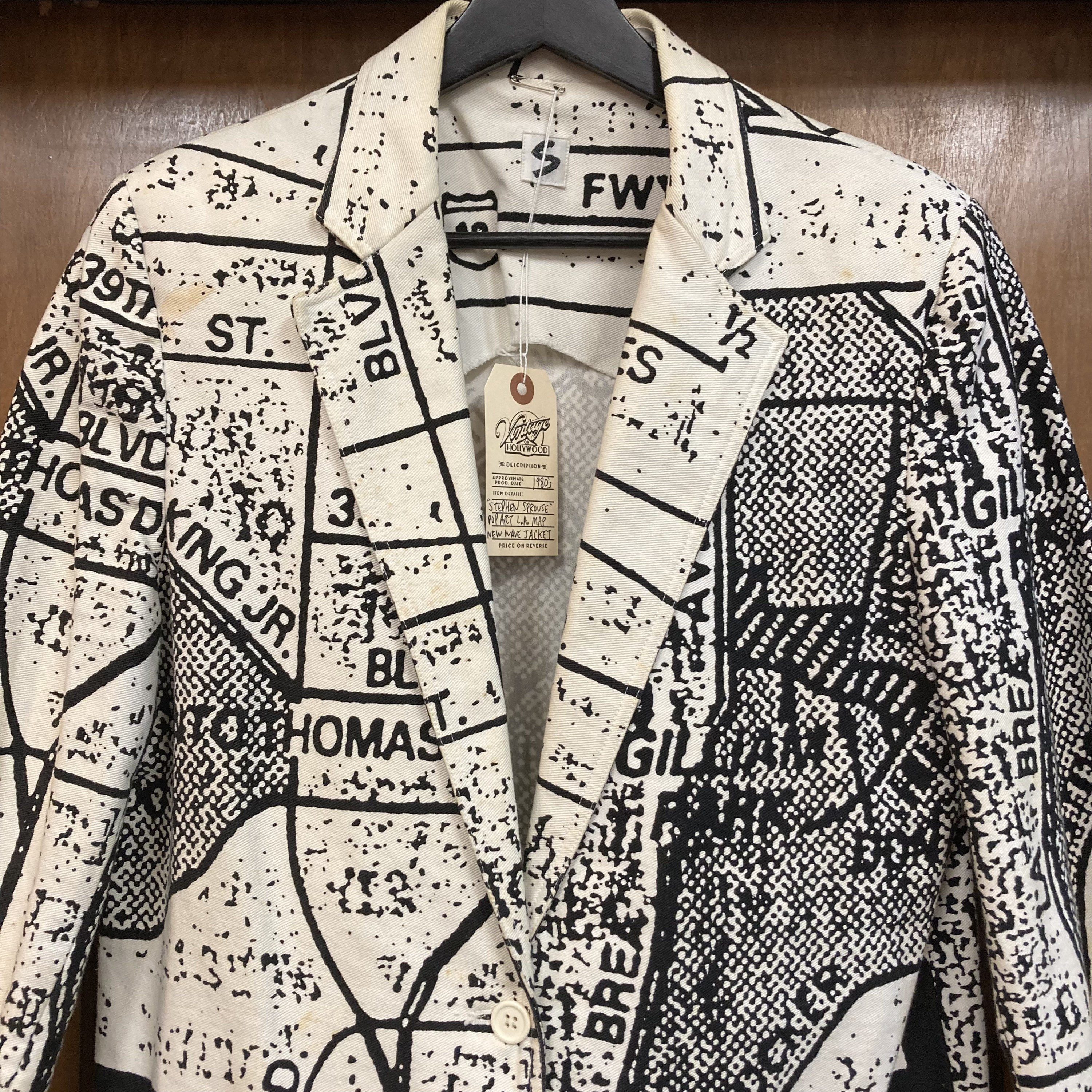 Vintage 1980s stephen Sprouse Pop Art L.A. Map New Wave Jacket