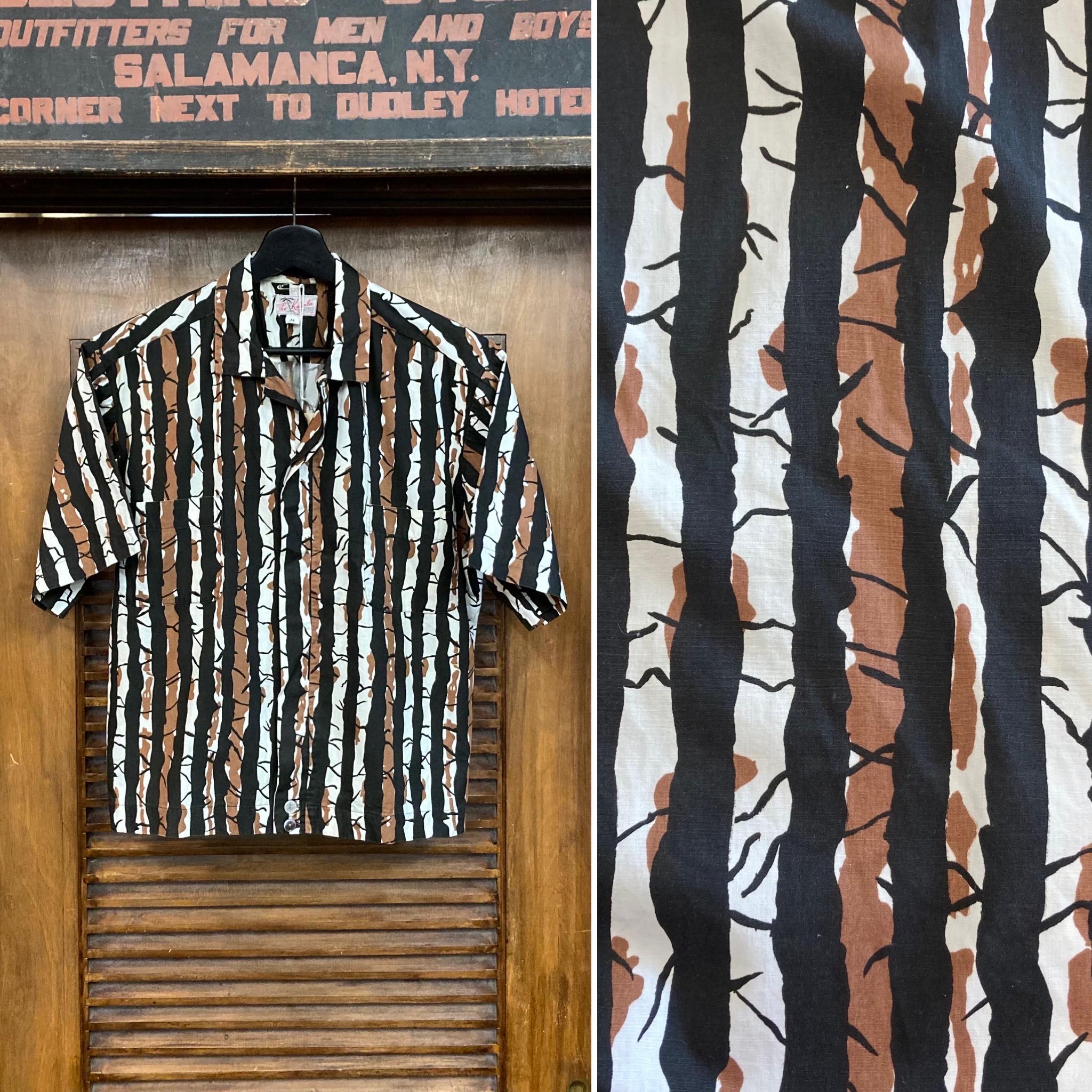Vintage 1950's Atomic Pattern Cotton Hawaiian Shirt, Shirt-jac