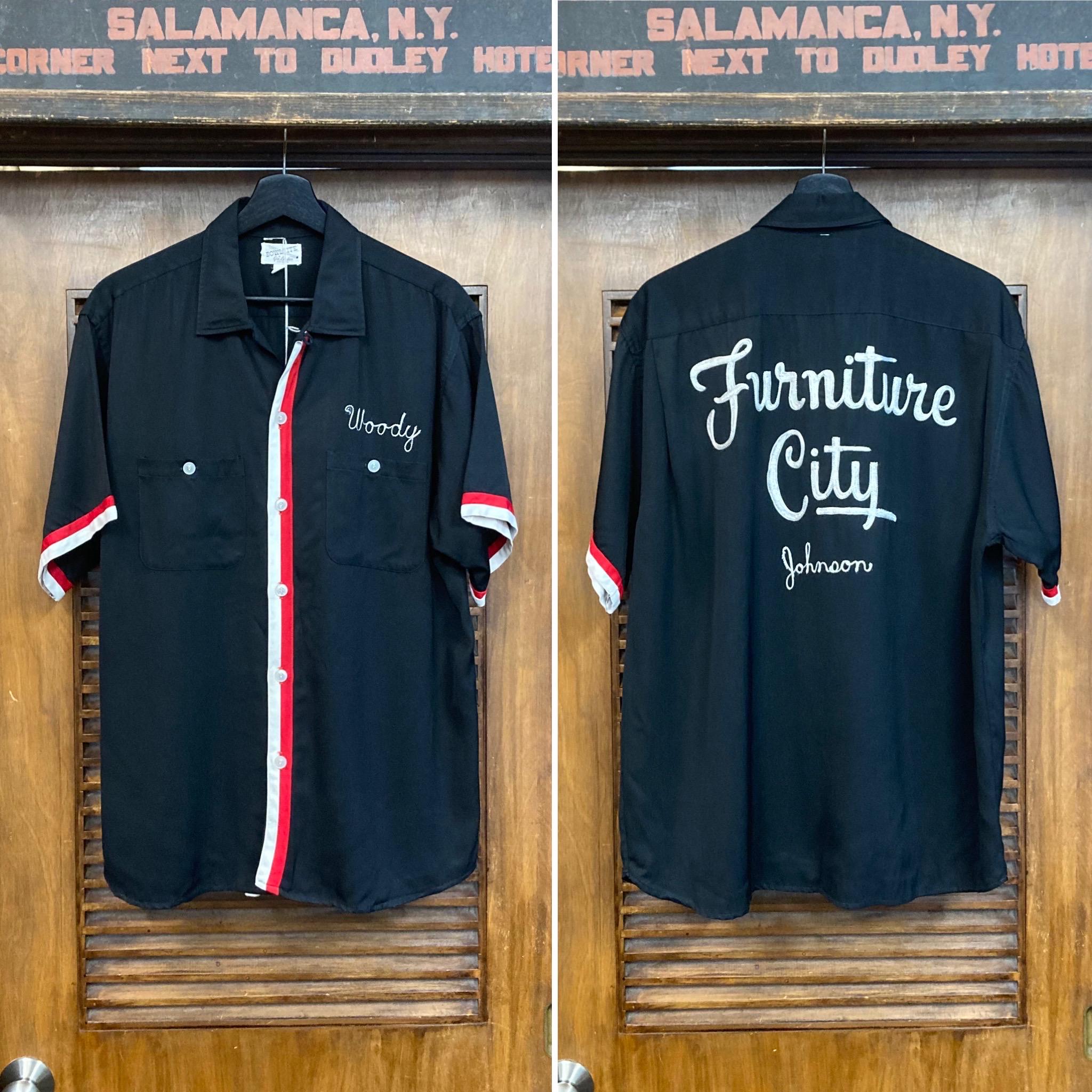 L 黒 50s Weber chain stitch bowling shirt L 黒 50s Weber chain stitch bowling shirt