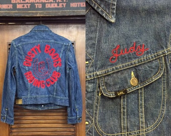 Vintage 1960’s Lee Riders “Dusty Boots” Denim Jacket, 1950's Jacket, Western Wear, Vintage Denim Jacket, Lee Jacket, Embroidery Jacket